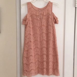 Pink  “cold shoulder” sleeveless dress